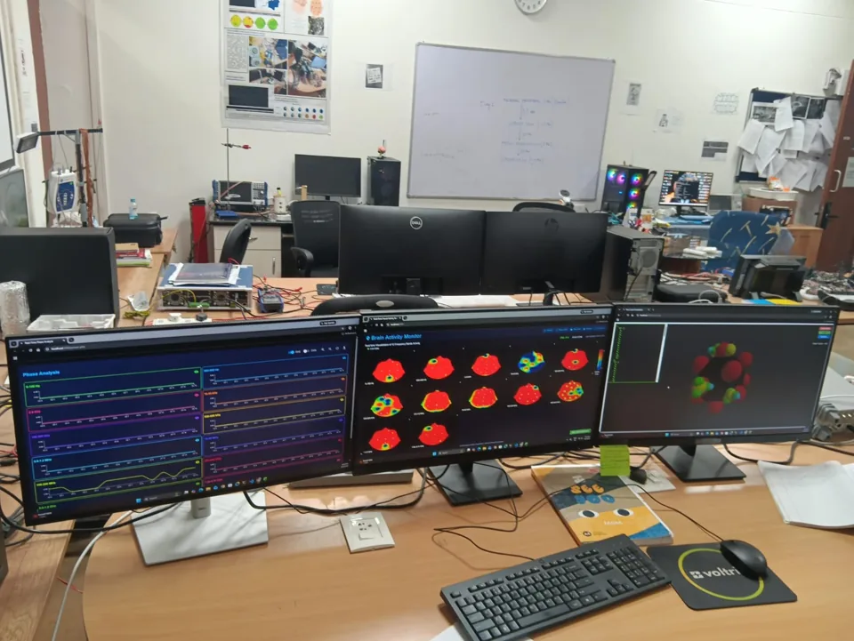 Laboratory workstation with measurement displays
